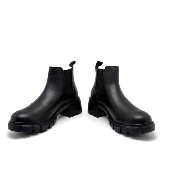 Steve Madden Howler Bootie Black Chunky Heel Combat Boots Size 8.5 - Picture 5 of 12